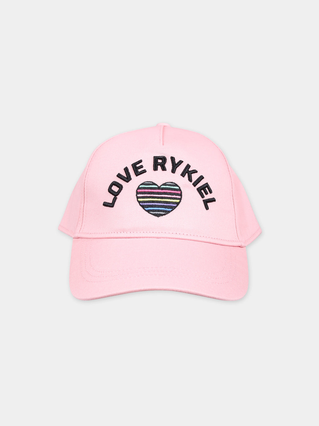 Cappello rosa per bambina con logo e cuore